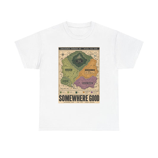 Map Graphic T-Shirt — "Somewhere Good" Vintage Adventure Tee