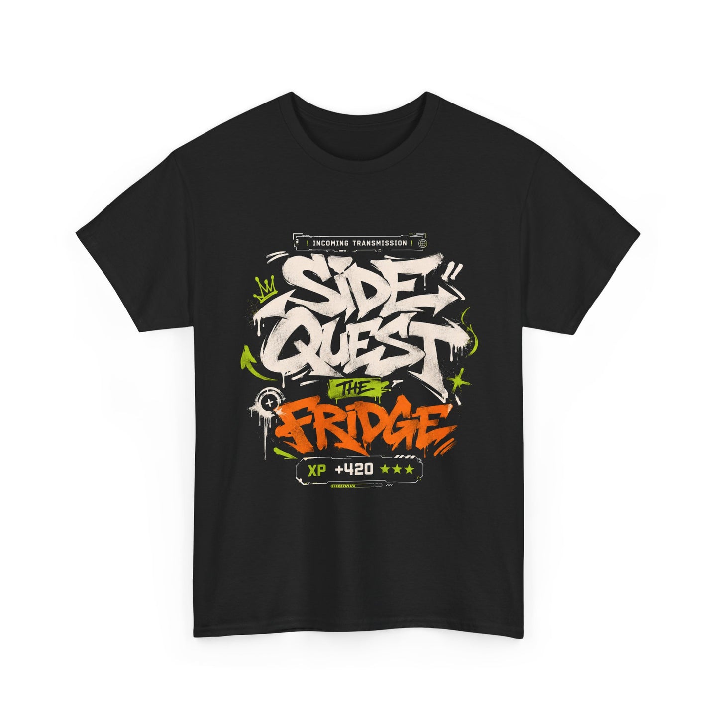 Funny Graffiti 'Side Quest: The Fridge' Graphic Tee — Gamer Streetwear T‑Shirt