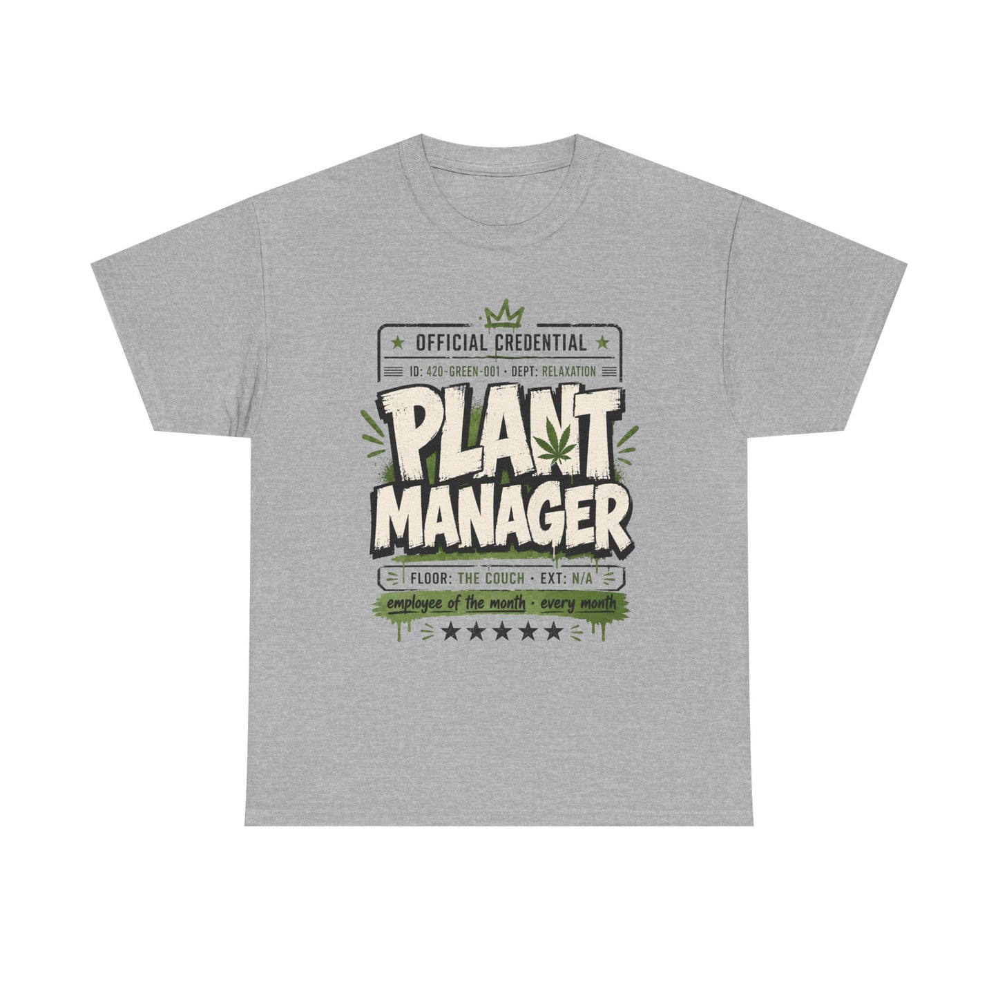Funny Plant Manager T-Shirt — Funny Plant Lover Tee with "Official Credential" Design