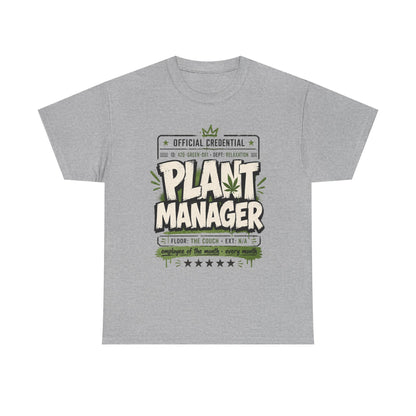 Funny Plant Manager T-Shirt — Funny Plant Lover Tee with "Official Credential" Design