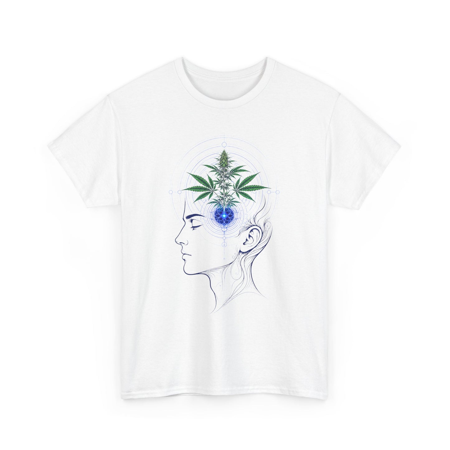 Mind Blossom T-Shirt — Botanical Head Illustration Tee