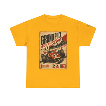 Grand Prix Vintage Racing Tee — Retro Circuit de LeMans 197X Car Poster