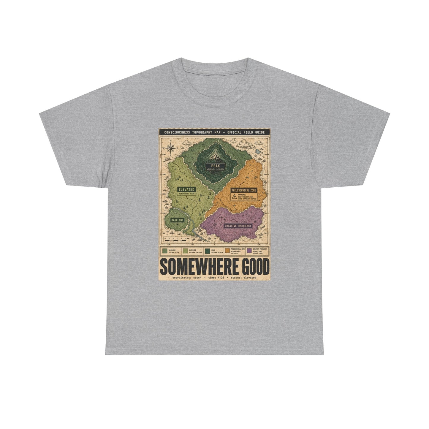 Map Graphic T-Shirt — "Somewhere Good" Vintage Adventure Tee