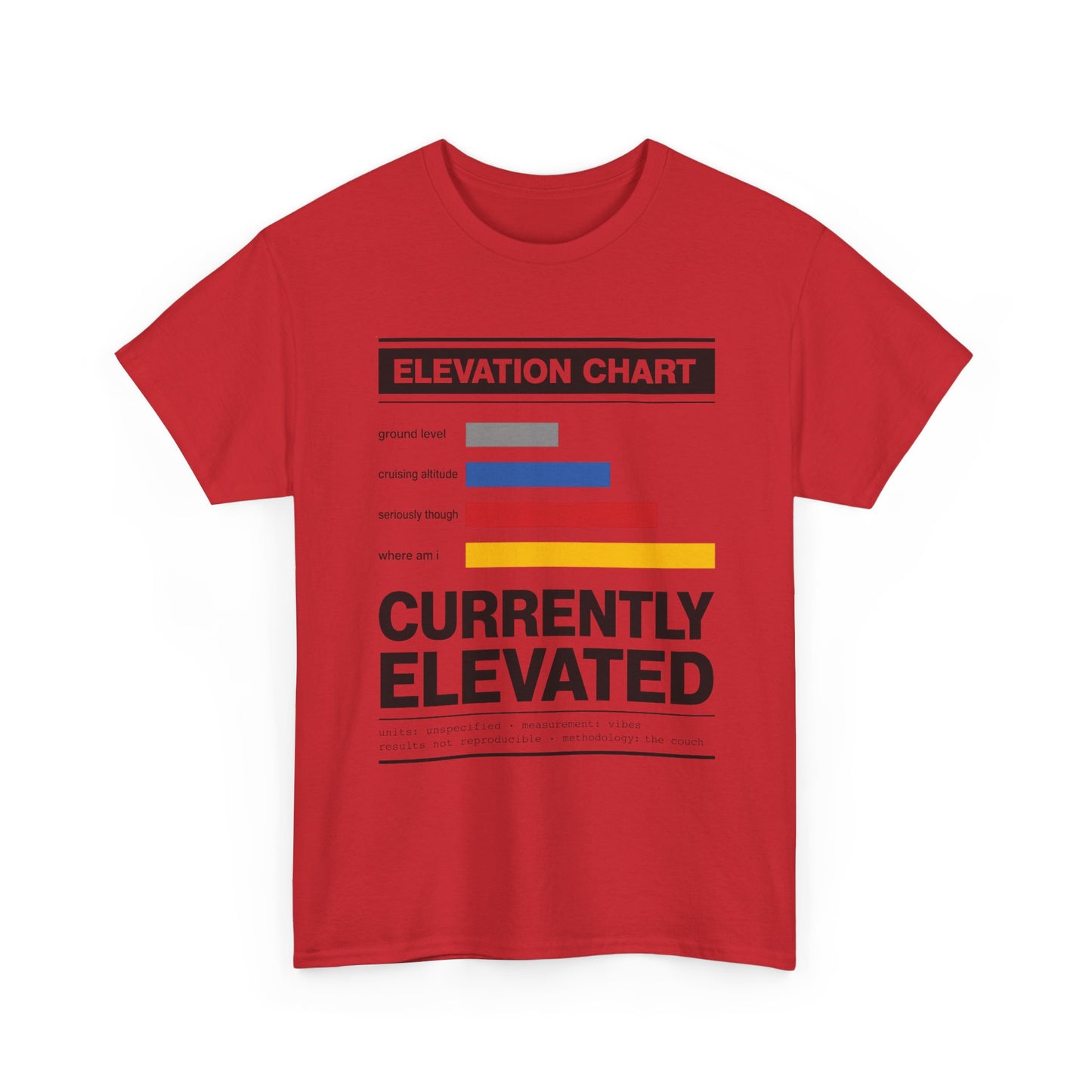 Funny Currently Elevated Tee — Elevation Chart Graphic T-Shirt