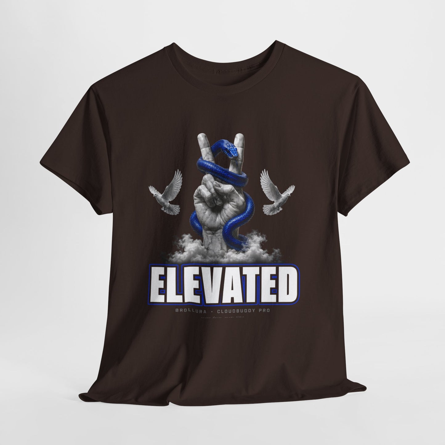 Elevated Graphic Tee — Peace Hand, Blue Snake & Doves
