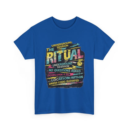 Ritual Graphic Tee — Vintage Neon Underground Session T-Shirt