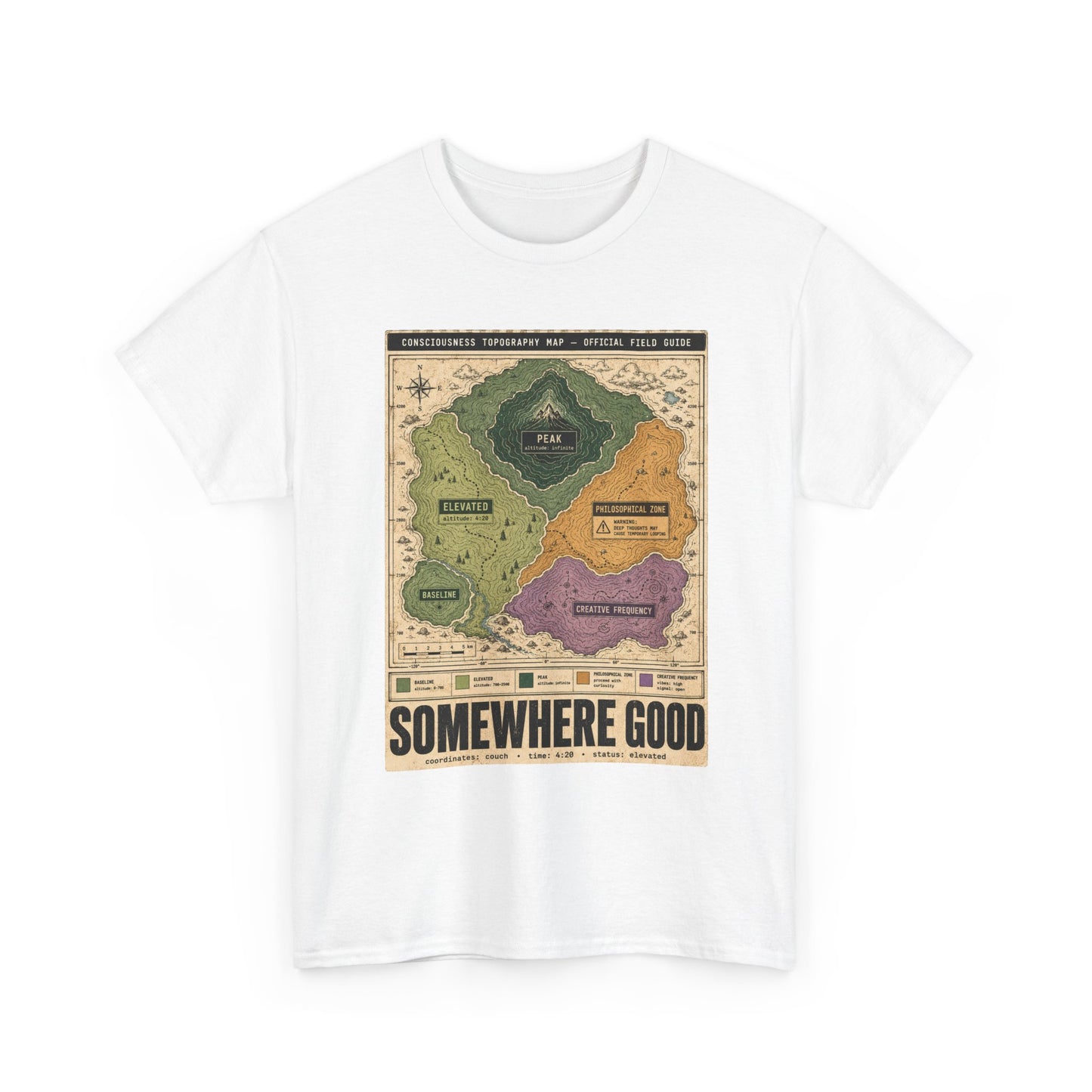 Map Graphic T-Shirt — "Somewhere Good" Vintage Adventure Tee