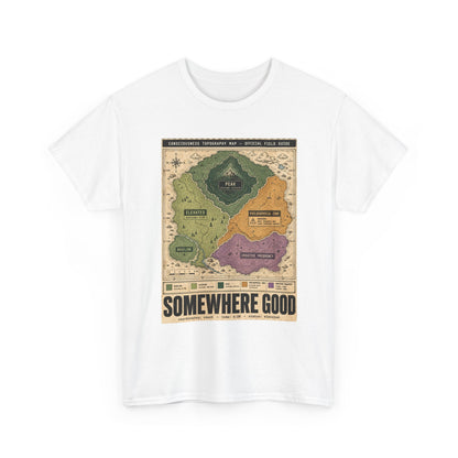 Map Graphic T-Shirt — "Somewhere Good" Vintage Adventure Tee