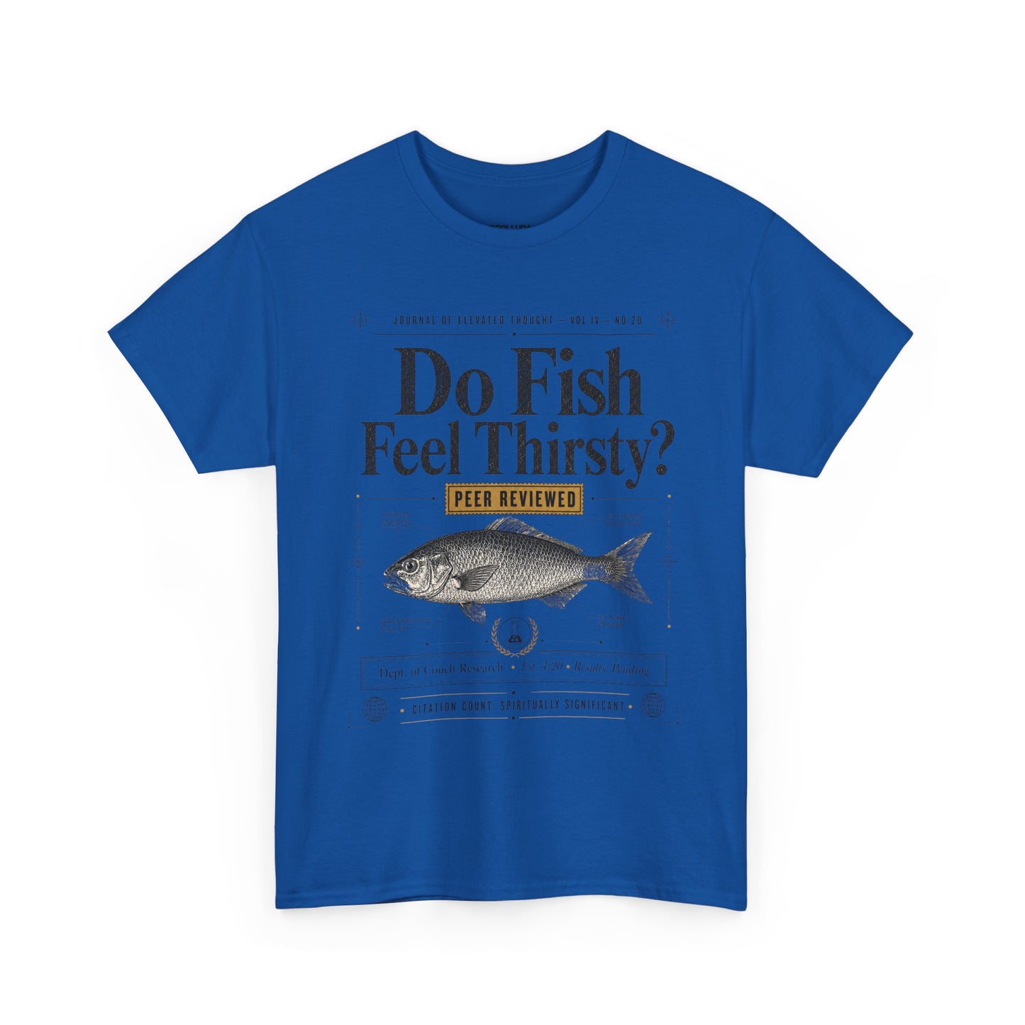 Funny T-Shirt — "Do Fish Feel Thirsty?" Vintage Fish Graphic Tee | Funny Science & Nature Shirt for Fishermen, Marine Lovers & Casual Wear