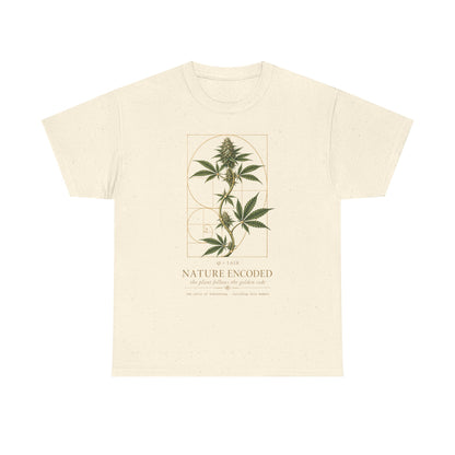 Botanical Cannabis T-Shirt — "Nature Uncoded" Graphic Tee