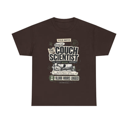 Funny Tee — "The Couch Scientist" Funny Vintage Sofa T-Shirt (10,000 Hours Logged)