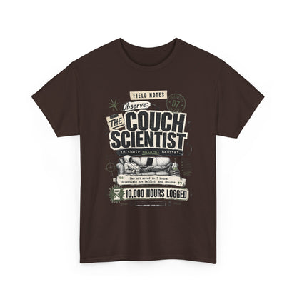Funny Tee — "The Couch Scientist" Funny Vintage Sofa T-Shirt (10,000 Hours Logged)