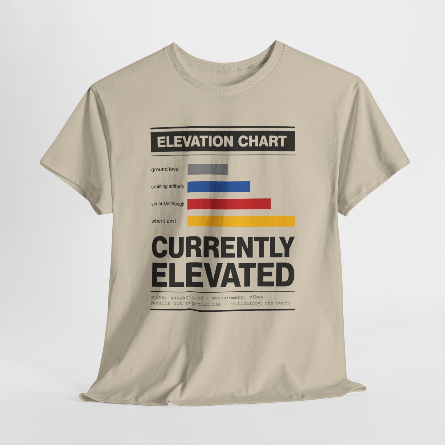 Funny Currently Elevated Tee — Elevation Chart Graphic T-Shirt