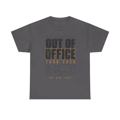Out of Office Tour 2026 T‑Shirt — Vacation & Travel Graphic Tee