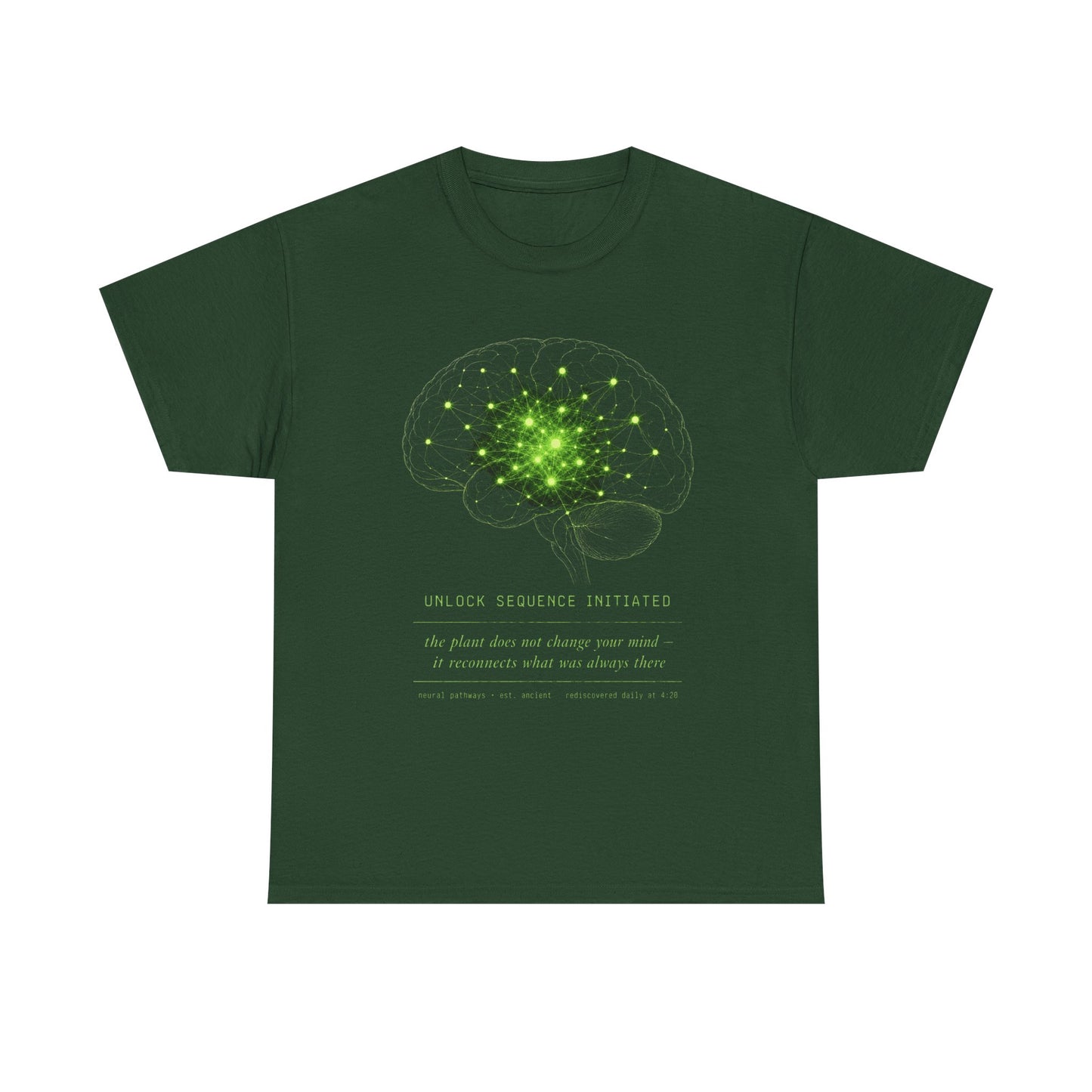 Brain Cell Science T-Shirt — Green Neural Network Anatomy Tee