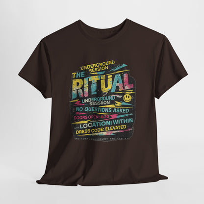 Ritual Graphic Tee — Vintage Neon Underground Session T-Shirt