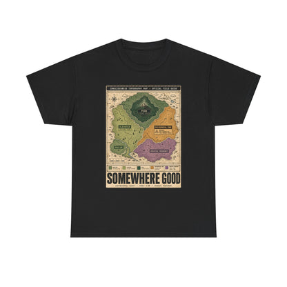 Map Graphic T-Shirt — "Somewhere Good" Vintage Adventure Tee