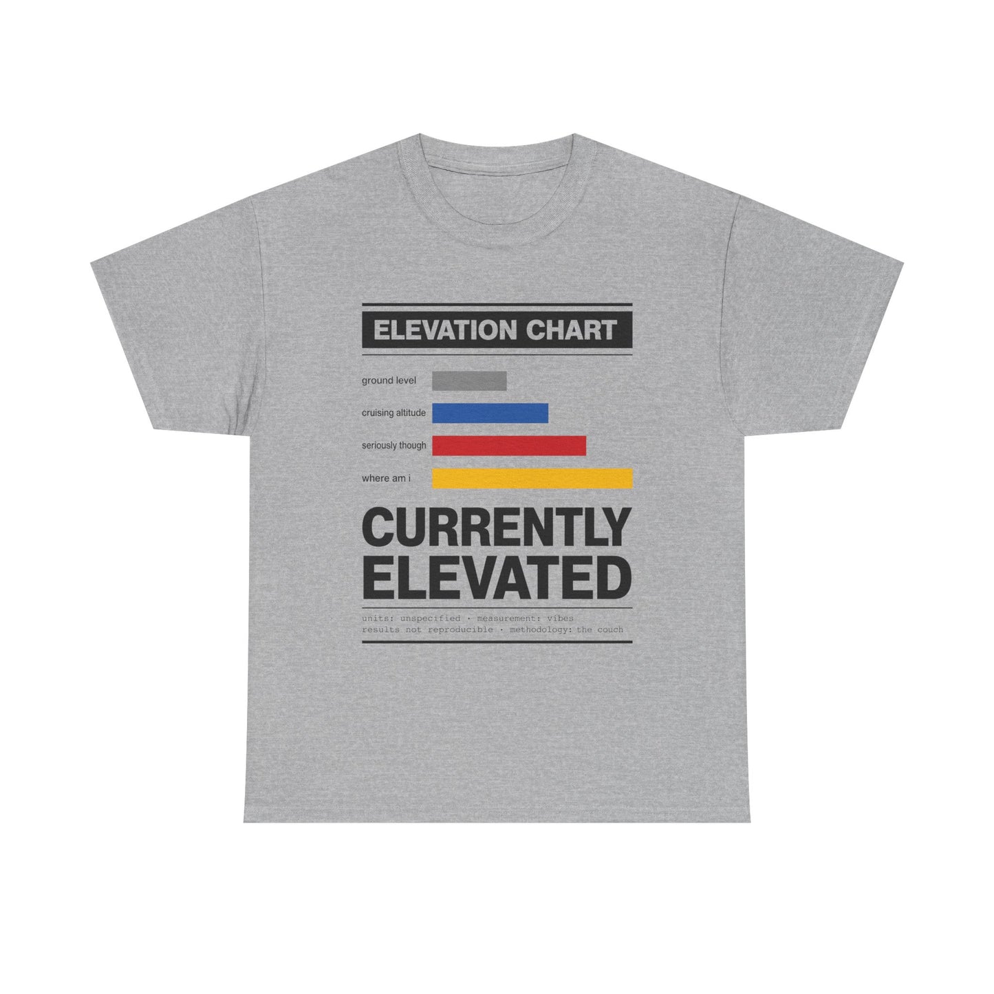 Funny Currently Elevated Tee — Elevation Chart Graphic T-Shirt