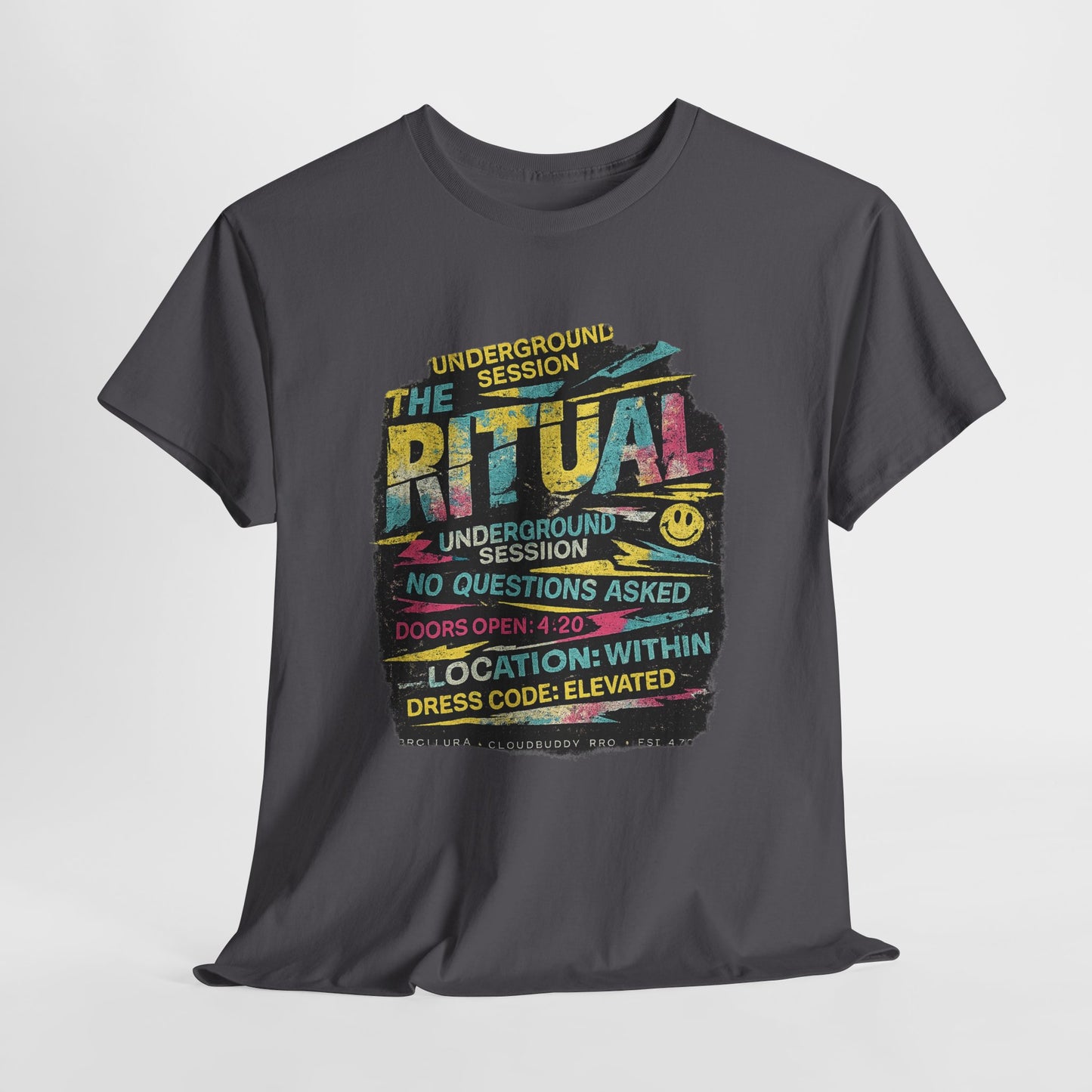 Ritual Graphic Tee — Vintage Neon Underground Session T-Shirt