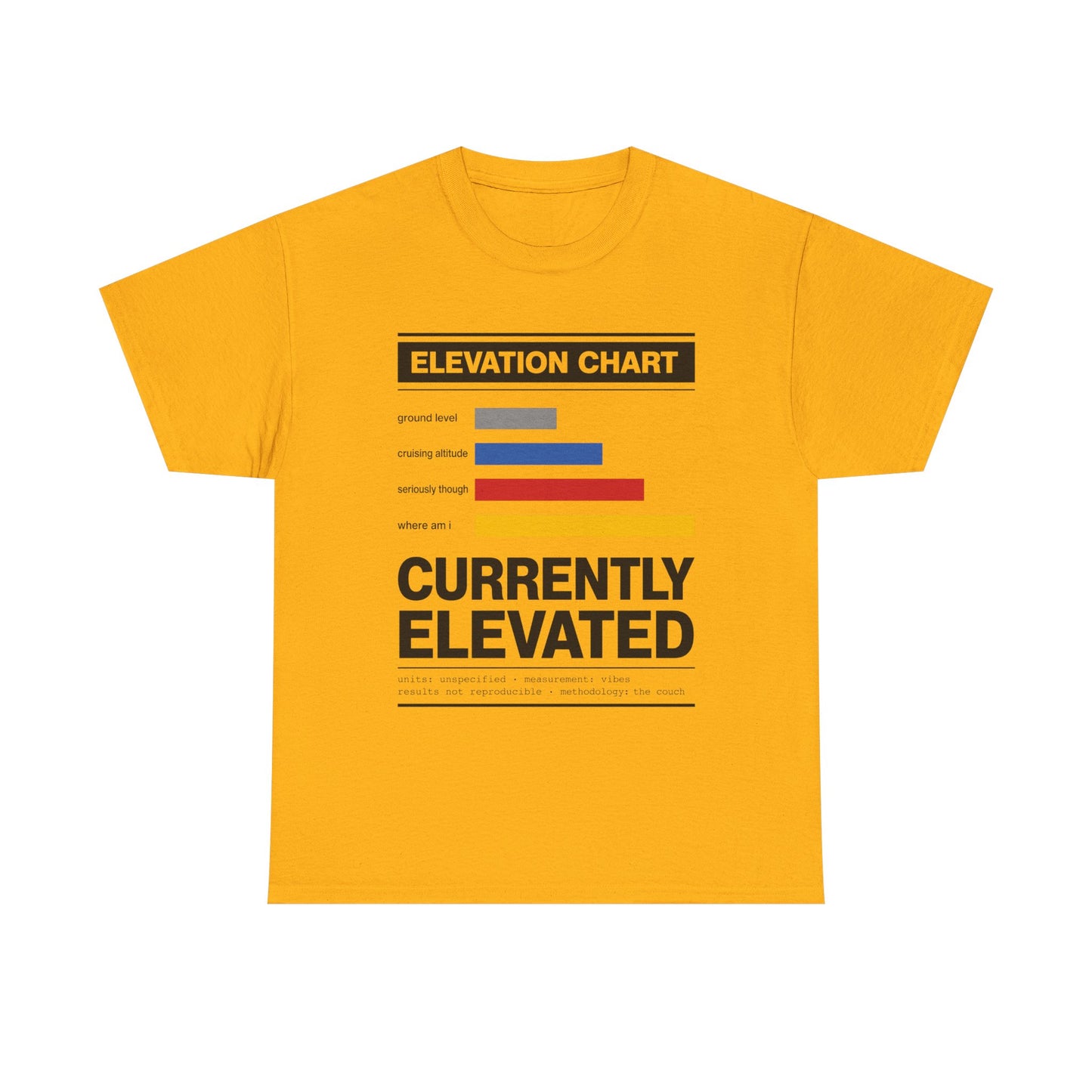 Funny Currently Elevated Tee — Elevation Chart Graphic T-Shirt