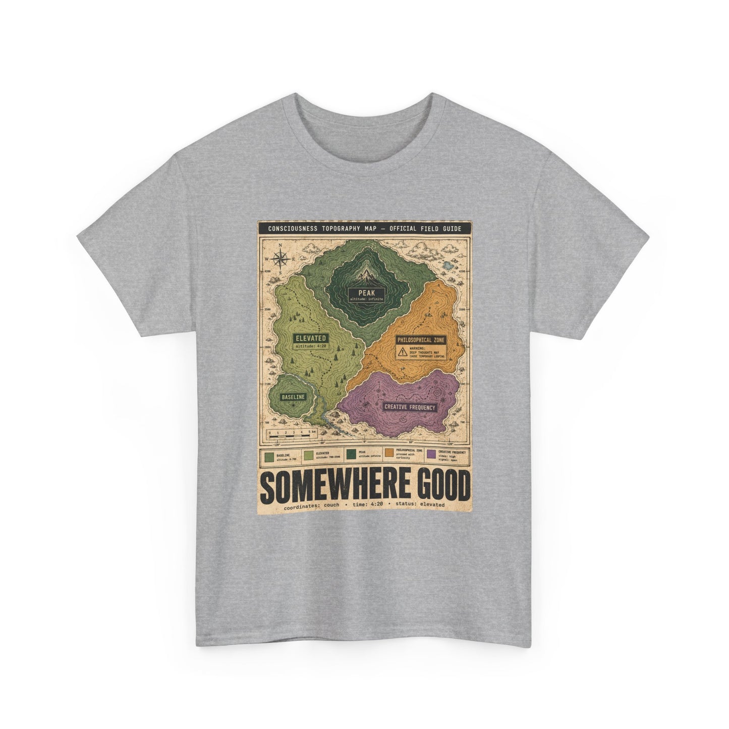Map Graphic T-Shirt — "Somewhere Good" Vintage Adventure Tee
