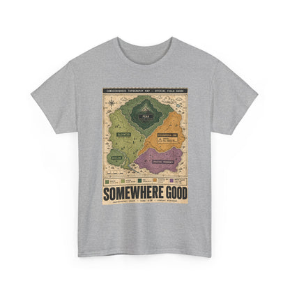 Map Graphic T-Shirt — "Somewhere Good" Vintage Adventure Tee