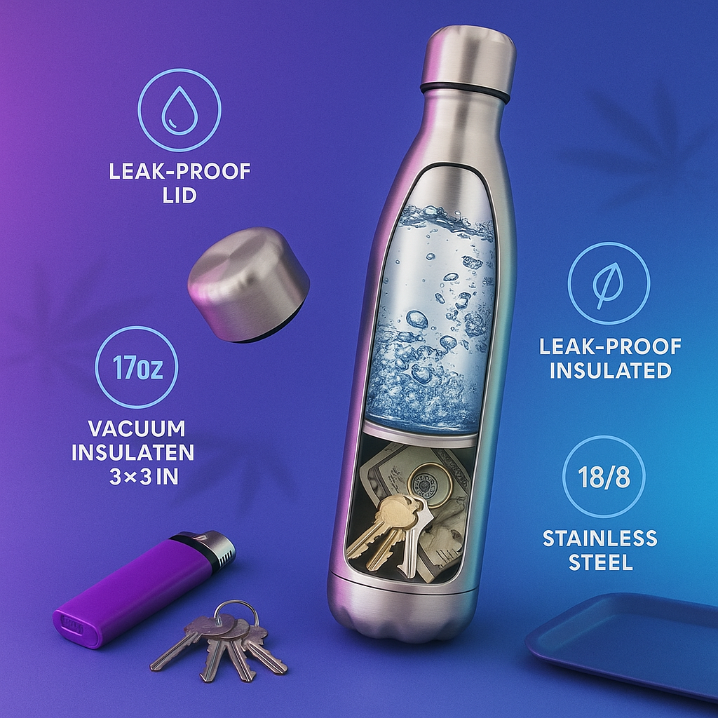 Stainless Steel Diversion Water Bottle Safe (Brollura 420 Edition)